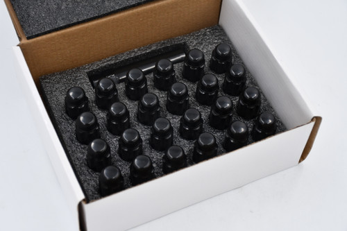 Set 24 Epoch Spline Lug Nut Kit Black 14mm x 2.0 1.9" Tall M14x2
