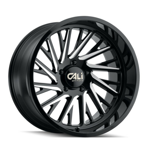 Set 4 20" Cali Off-Road Purge 20x10 Gloss Black Milled Spokes 8x170 Wheels -25mm