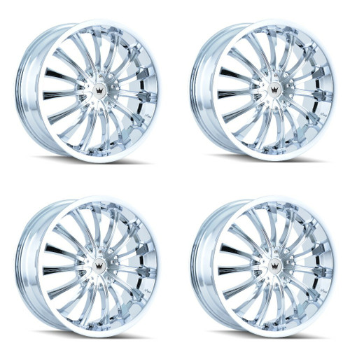 Set 4 20" Mazzi Hype 20x8.5 Chrome 5x4.25 5x4.5 Wheels 40mm Car Suv Rims