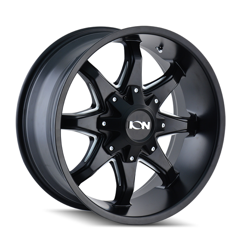 18" Ion 181 18x9 Satin Black 8x180 Wheel 18mm Rim For Chevy GMC