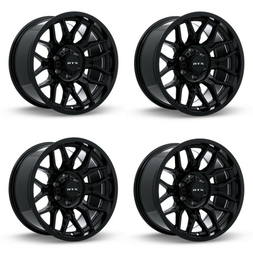 Set 4 20" RTX Claw Gloss Black Wheels 20x9 6x135 0mm For Ford Lincoln Rims