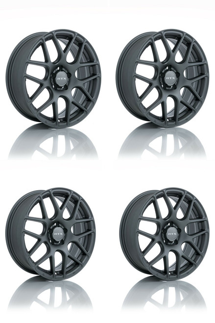 Set 4 18" RTX Envy Matte Gunmetal Wheels 18x8 5x4.5 38mm Truck Suv Rims