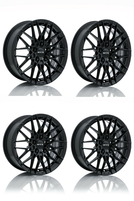 Set 4 17" RTX V20 Gloss Black Wheels 17x7.5 5x4.5 42mm Truck Suv Rims