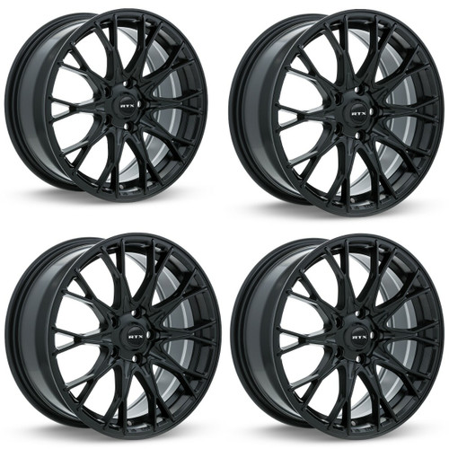 Set 4 18" RTX Concorde Satin Black Wheels 18x8 5x4.5 40mm Truck Suv Rims