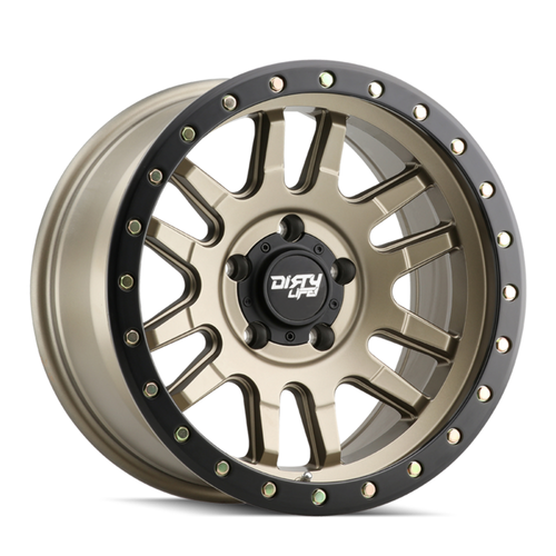 17" Dirty Life Canyon Pro 17x9 Satin Gold w Simulated Ring 6x5.5 Wheel -12mm Rim