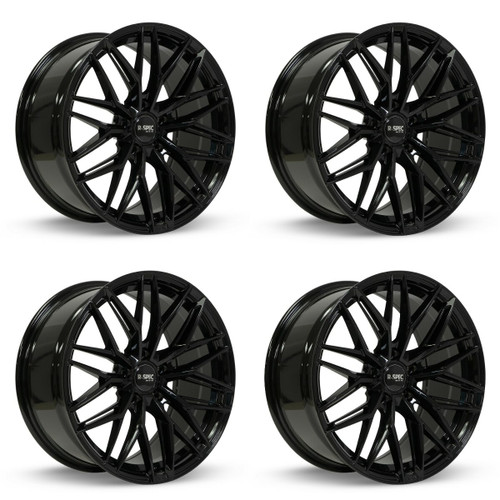 Set 4 17" RTX SW20 Gloss Black Wheels 17x7.5 5x4.5 42mm Truck Suv Rims