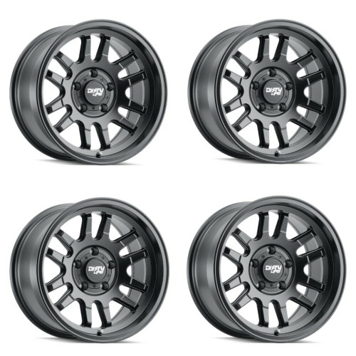 Set 4 17" Dirty Life Canyon 17x9 Matte Black 6x135 Wheels 0mm For Ford Lincoln