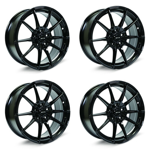 Set 4 17" RTX SL01 Gloss Black Wheels 17x7.5 5x4.5 40mm Truck Suv Rims