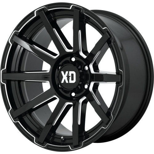 XD XD847 Outbreak 17x8 5x5.0 Gloss Black Milled Wheel 17" 35mm Rim