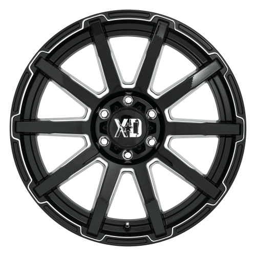 20" XD XD847 Outbreak 20x10 8x170 12mm Gloss Black Milled Wheel For Ford Rim