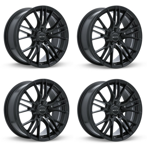 Set 4 18" RTX Vertex Satin Black Wheels 18x8 5x112 40mm Rims