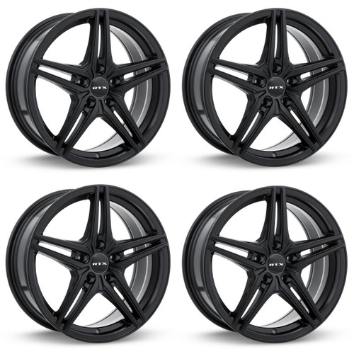 Set 4 17" RTX Bern Satin Black Wheels 17x7.5 5x4.5 40mm Truck Suv Rims