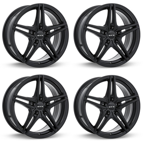 Set 4 16" RTX Bern Satin Black Wheels 16x7 5x4.5 40mm Truck Suv Rims