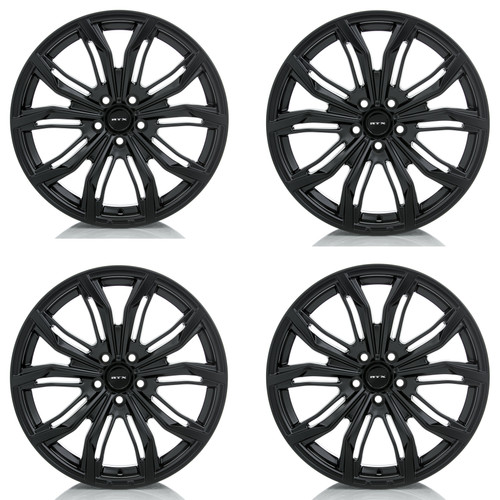 Set 4 16" RTX Black Widow Satin Black Wheels 16x7 5x112 40mm Rims