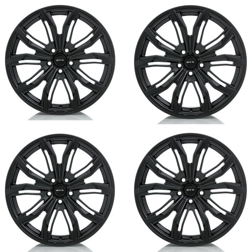 Set 4 20" RTX Black Widow Satin Black Wheels 20x9 5x4.5 38mm Truck Suv Rims