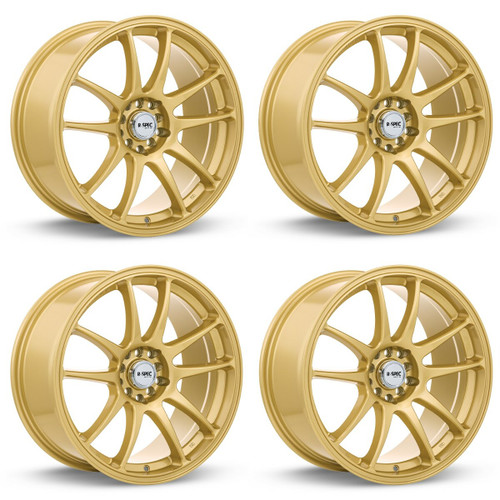 Set 4 17" RTX Stag Gold Wheels 17x8 5x100 5x4.5 35mm Rims