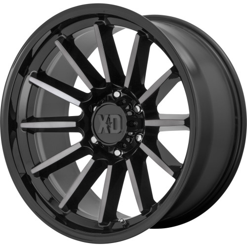 Set 4 XD XD855 Luxe 20x9 6x120 Black Machined With Gray Tint Wheels 20" 18mm