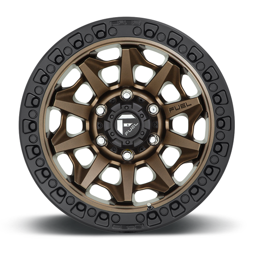 16" Fuel D696 Covert 16x8 5x5.5 1mm Wheel Matte Bronze Black Bead Ring Truck Rim Offroad