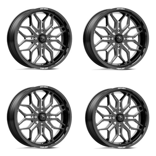 Set 4 MSA Offroad M47 Sniper 24x7 4x156 Black Milled Wheels 24" 10mm Set 4 MSA Offroad M47 Sniper 24x7 4x156 Black Milled Wheels 24" 10mm