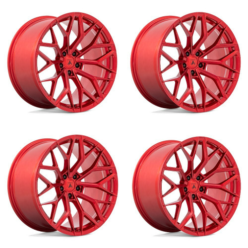 Set 4 Asanti Black ABL-39 Mogul 20x10.5 5x120 Candy Red Wheels 20" 20mm Rims