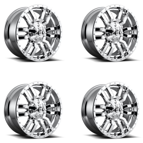 Set 4 Fuel D631 Sledge 20x9 8x180 Chrome Plated Wheels 20" 20mm Rims Set 4 Fuel D631 Sledge 20x9 8x180 Chrome Plated Wheels 20" 20mm Rims