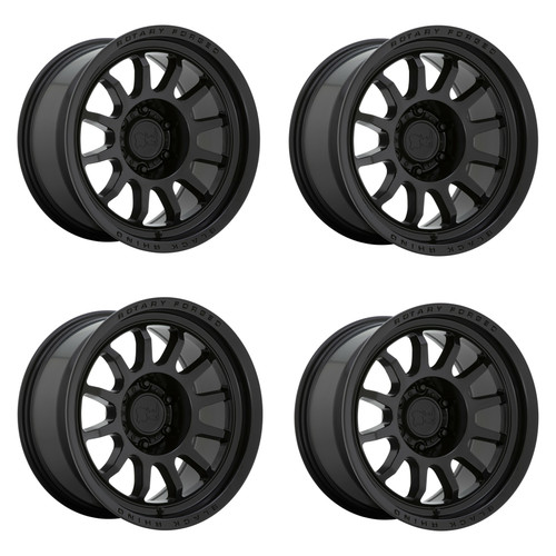 Set 4 20" Black Rhino Rapid 20x8.5 6x5.5 Matte Black Wheels 0mm Truck Suv Rims