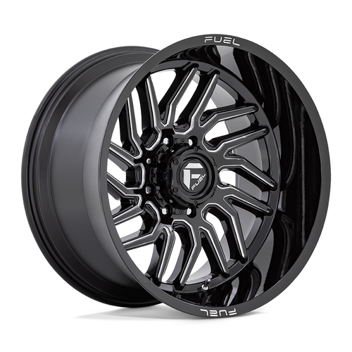 Set 4 24" Fuel D807 Hurricane 24x12 8x170 -44mm Gloss Black Milled Lifted Wheels