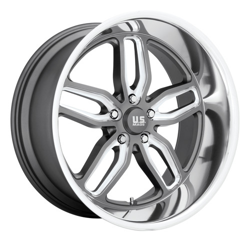 Set 4 US Mag U129 Cten 20x10 5x4.75 Matte Gun Metal Milled Wheels 20" 1mm