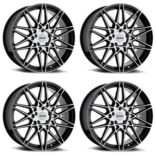 Set 4 Petrol P3C 20x8.5 5x120 Gloss Black W/ Machined Face Wheels 20" 35mm Rims