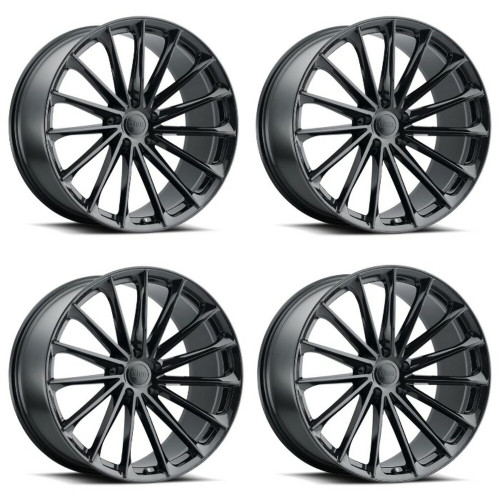 Set 4 OHM Proton 19x8.5 5x4.5 Gloss Black Wheels 19" 30mm Rims