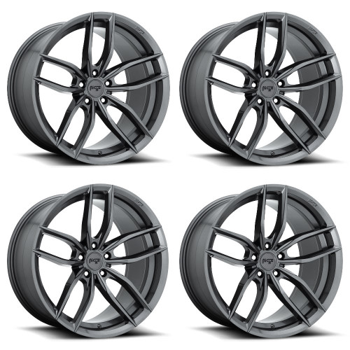 Set 4 18" Niche 1PC M204 Vosso 18x8 Matte Anthracite 5x112 Wheels 42mm Rims