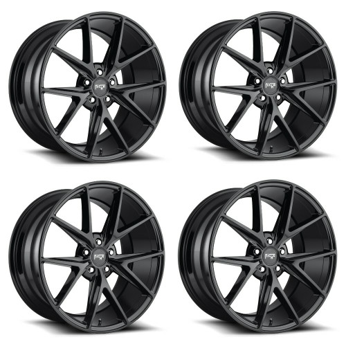 Set 4 Niche M117 Misano 17x8 5x4.5 Matte Black Wheels 17" 40mm Rims