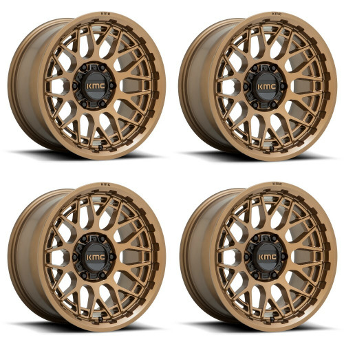 Set 4 KMC KM722 Technic 18x9 5x5 Matte Bronze Wheels 18" 0mm Rims