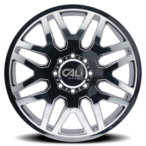 22" Cali Off-Road Invader Dually 22x8.25 Chrome 8x200 Wheel 115mm Front Rim