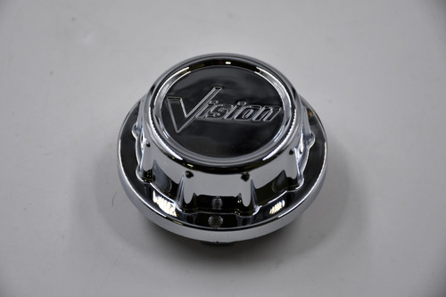 Vision Wheels Chrome Wheel Center Cap Hub Cap V424-VW1 2.875" Snap In, Older Logo