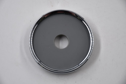 Blank Chrome w/ Gray Middle Wheel Center Cap Hub Cap PCF56(NL) 2.625" Snap In, No Logo/Inset