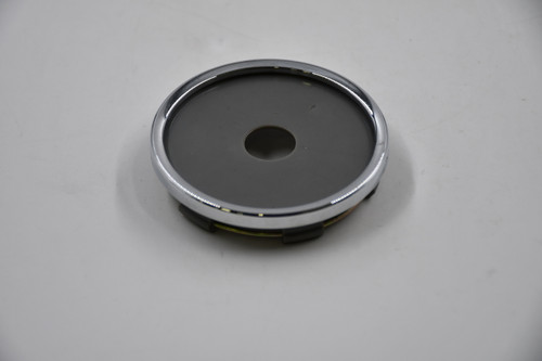 Blank Chrome w/ Gray Middle Wheel Center Cap Hub Cap 57111775F-2(NL) 2.625" Snap In, No Logo/Inset