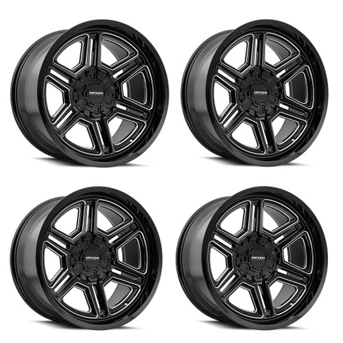 Set 4 20" Mayhem Hermosa 20x12 Black Milled 5x5 5x5.5 Wheels -44mm Lifted Rims