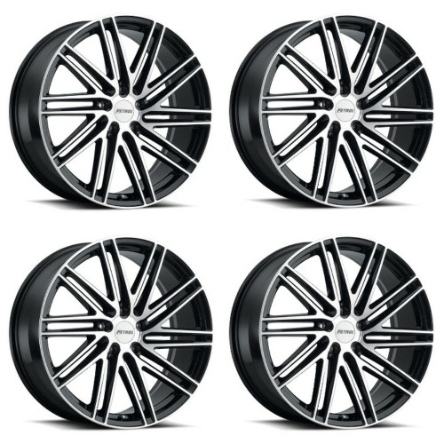 Set 4 Petrol P1C 20x8.5 5x112 Gloss Black W/ Machined Face Wheels 20" 40mm Rims