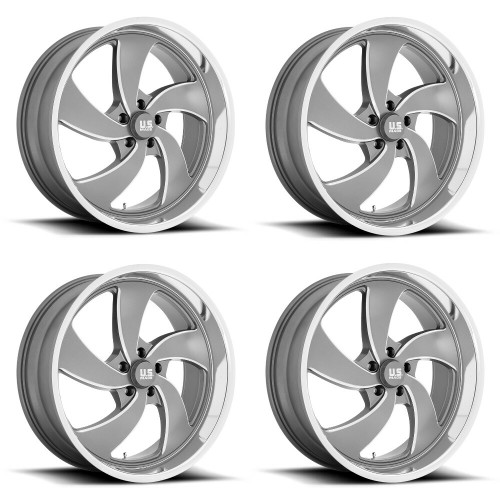 Set 4 US Mag U133 Desperado 20x8 5x4.75 Anthracite Milled Milled Wheels 20" 1mm