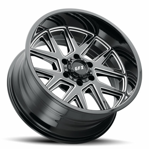 22" Voxx G-FX TM6 Gloss Black Milled Wheel 22x12 6x5.5 -44mm Rim