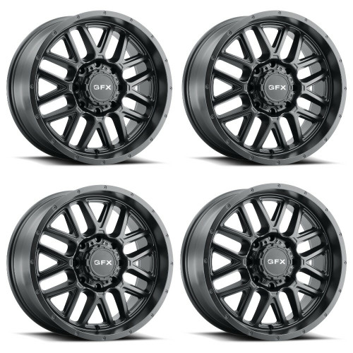 Set 4 18" Voxx G-FX TM-5 Matte Black Wheels 18x9 5x5 5x135 12mm Truck Rims