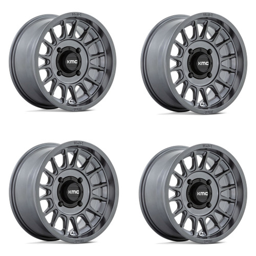 Set 4 KMC Powersports KS138 Impact Utv 15x10 4x137 Anthracite Wheels 15" 0mm
