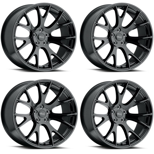 Set 4 20" Voxx Replica Hellcat Gloss Black Wheels 20x10.5 5x115 25mm Rims Set 4 20" Voxx Replica Hellcat Gloss Black Wheels 20x10.5 5x115 25mm Rims