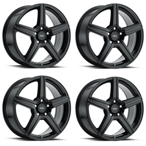 Set 4 15" Voxx Como Gloss Black Wheels 15x6.5 5x110 5x115 40mm Rims
