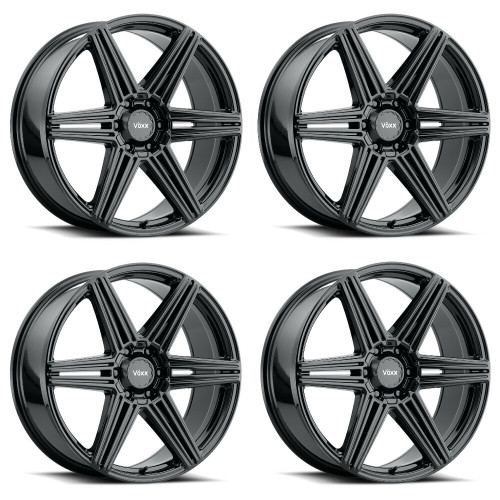 Set 4 20" Voxx Sotto Gloss Black Wheels 20x8.5 6x132 6x5.5 39mm Rims