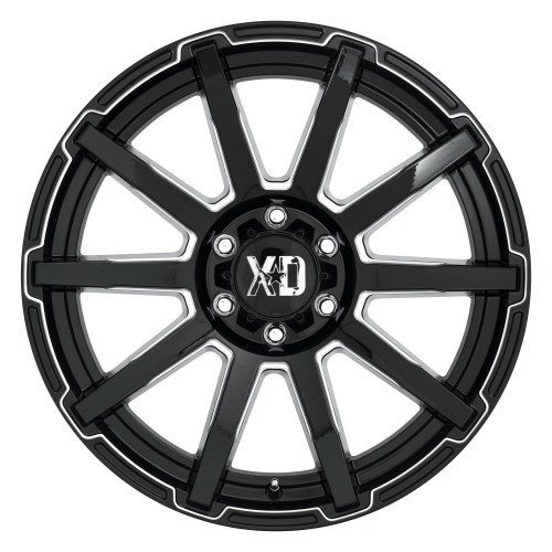 16x8 5x4.5 Gloss Black Milled Wheel XD XD847 Outbreak Rim 10mm