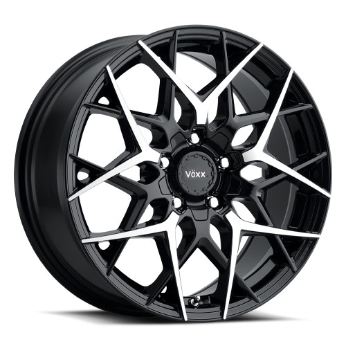 17" Voxx Paso Gloss Black w/ Machined Face Wheel 17x7.5 5x110 5x115 40mm Rim