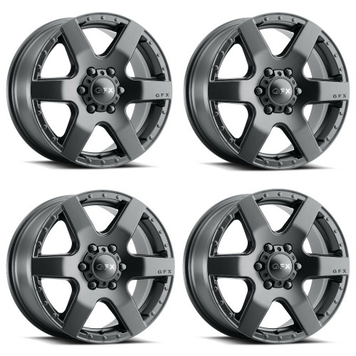 Set 4 17" Voxx G-FX MV1 Matte Black Wheels 17x8 6x130 60mm Rims