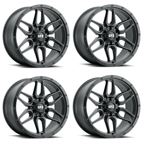 Set 4 17" Voxx G-FX TR-18 Matte Black Wheels 17x8.5 6x5.5 -6mm Rims For Toyota